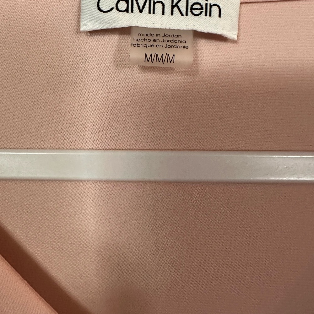 Calvin Klein Light Pink V-Neck Blouse - Picture 3 of 5